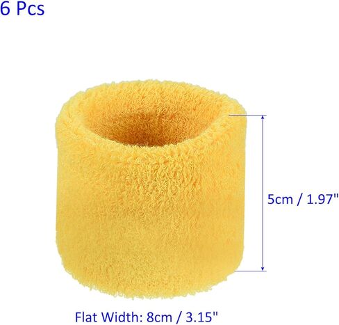 M METERXITY 6 Pack Wrist Brace - Elastic Air-Permeable Cotton Terry Cloth Sweatband, Apply to Tennis/Basketball/Running (8x5cm, Pink) in Kuwait