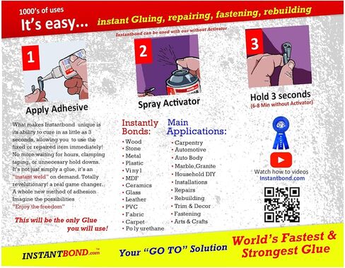 Instant Bond Super Fast Strongest Glue & Accelerator Small Kit 50ml/170g(1) in Saudi Arabia