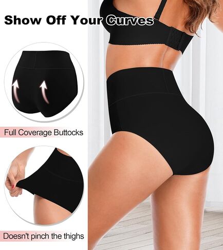 OLIKEME High Waisted Underwear for Women Tummy Control Full Coverage Cotton Ladies Panties Soft Stretch Briefs in Saudi Arabia