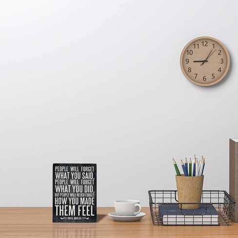 Inspirational Art Decor for Office, Motivational Quotes Wooden Box Sign Desk Decor Plaque with Saying Quotes for Home Office. (Black - Inspirational, 6 X 8 inch) in Saudi Arabia