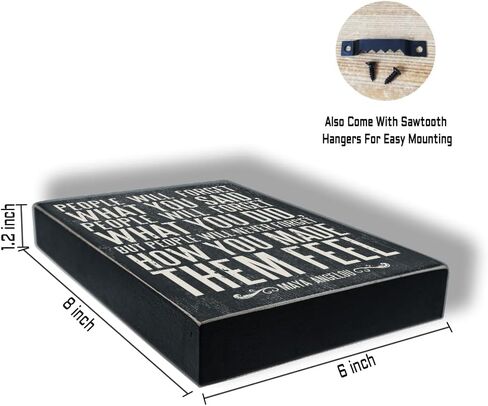 Inspirational Art Decor for Office, Motivational Quotes Wooden Box Sign Desk Decor Plaque with Saying Quotes for Home Office. (Black - Inspirational, 6 X 8 inch) in Saudi Arabia