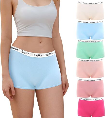 Womens Boyshorts Underwear Cotton Boxer Briefs Full Coverage Soft Stretch boxer Shorts for Women 6 Packs in Saudi Arabia