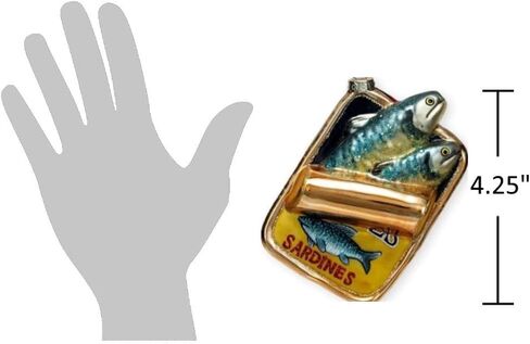 The Bridge Collection 4.25" Hand-Painted Glass Can of Sardines Ornament - Tin of Fish Christmas Ornament in Saudi Arabia