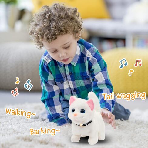 Easfan Walking Kitty Plush Toy Electric Interactive Rainbow Cat Stuffed Animal Meowing Tail Wagging Head Nodding Kitten Pet Toy Christmas Birthday Gift for Kids,7’’ in Saudi Arabia