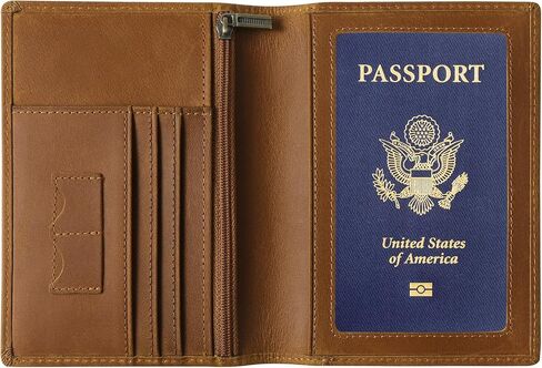Ringsun Leather Passport Cover for Men Women, RFID Passport Wallet Case Travel Passport Holder for Family in Saudi Arabia