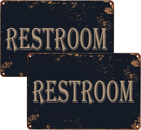 WOSTOD Restroom Vintage Metal Sign Bathroom Door Signs for Offices Businesses Restaurants 8X12 Inch (1 Pack) in Saudi Arabia
