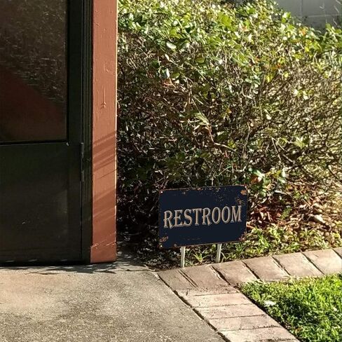 WOSTOD Restroom Vintage Metal Sign Bathroom Door Signs for Offices Businesses Restaurants 8X12 Inch (1 Pack) in Saudi Arabia