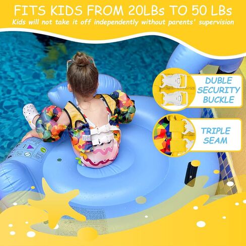 Swim Vest for Kids 30-60 Lbs Girls Boys Life Jacket with Double Security Buckle Floaties for Toddler from 2,3,4,5,6,7,8 Years Old Children in Saudi Arabia
