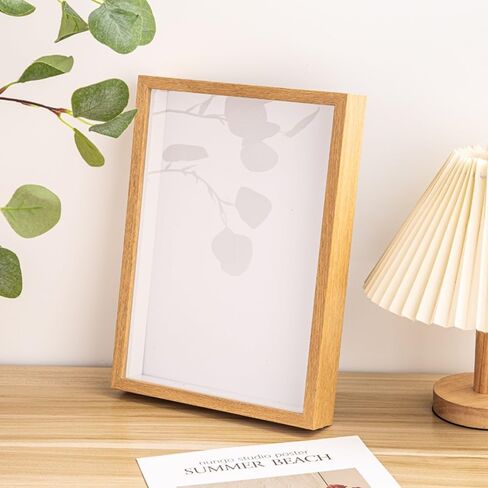 Shadow Box Frame, Multi-Size Wooden Photo Frame for Dried Flower, Rectangular Glass Display Case for Flora Ticket Crafts, Desktop Decoration Accessories(Wood,4 x 6 inch) in Saudi Arabia