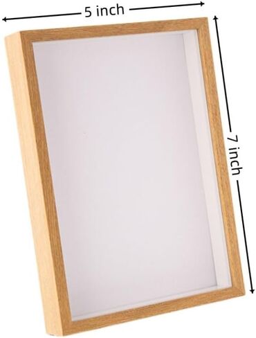 Shadow Box Frame, Multi-Size Wooden Photo Frame for Dried Flower, Rectangular Glass Display Case for Flora Ticket Crafts, Desktop Decoration Accessories(Wood,4 x 6 inch) in Saudi Arabia