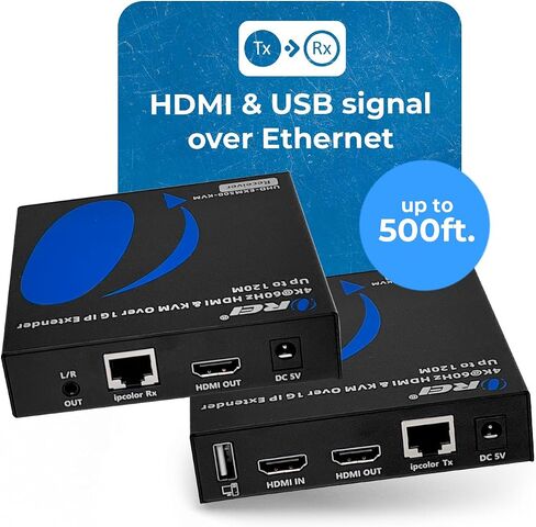 OREI 4K KVM HDMI Extender Over IP CAT6 4K@60Hz One to Many Upto 330 Feet, 2 USB 1.1 Loop Out - Send to Multiple Locaiton Over 1G Switch (UHD-EXM500-KVM) in Saudi Arabia