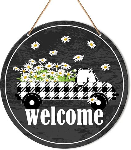 Modern Welcome Sign Front Door Decor, Geometric Hello Welcome Wood Hanging Sign Decor Farmhouse Wall Sign Bohemian Decorations for Door, Porch, Home, Housewarming Gift for New House Home Apartment in Saudi Arabia