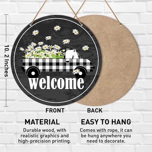 Modern Welcome Sign Front Door Decor, Geometric Hello Welcome Wood Hanging Sign Decor Farmhouse Wall Sign Bohemian Decorations for Door, Porch, Home, Housewarming Gift for New House Home Apartment in Saudi Arabia