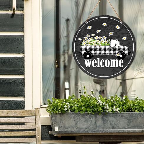 Modern Welcome Sign Front Door Decor, Geometric Hello Welcome Wood Hanging Sign Decor Farmhouse Wall Sign Bohemian Decorations for Door, Porch, Home, Housewarming Gift for New House Home Apartment in Saudi Arabia