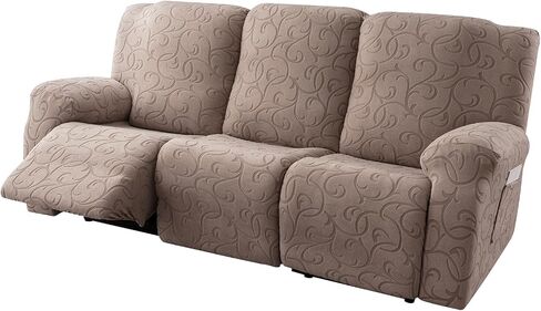 Recliner Sofa Covers Sectional Couch Cover for Reclining Couch 3 Seat, 5-Pieces 3 Cushion Sofa Stretch Recliner Sofa Slipcover, Soft Jacquard Furniture Dog Couch Cover Protector in Saudi Arabia