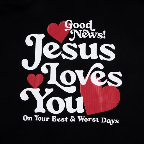 سويت شيرت FLOYU Jesus Loves You ذو قلنسوة للنساء، سويت شيرت مسيحي بقلنسوة، قميص آية الكتاب المقدس، ملابس دينية in Saudi Arabia