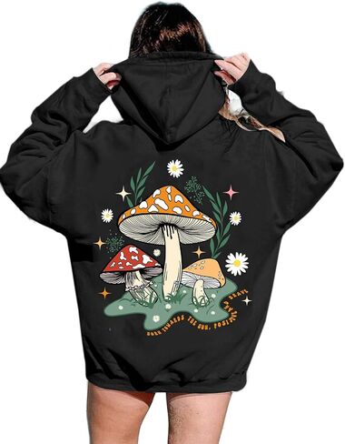 Remidoo Womens Oversized Graphic Hooded Long Sleeve Pullover Sweatshirts With Pocket in Kuwait