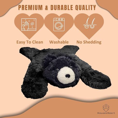 Handmade Bear Rug - Cozy Woodland Nursery Decor for Newborns - Adorable Kids Rug - Soft & Cuddly Brown Bear Floor Throw - Big Lovey - Perfect New Born Baby Essential (Shadow Black) in Saudi Arabia