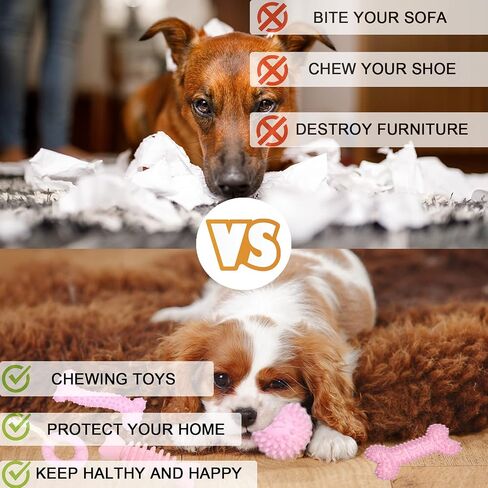 Puppy Toys, 9 Pack Puppy Chew Toys for Teething, Cute Pink Extra Small Dog Toys, Puppy Teething Toys for Puppies, Soft Durable Interactive Dog Chew Toys for Puppy to Small Dogs in Saudi Arabia