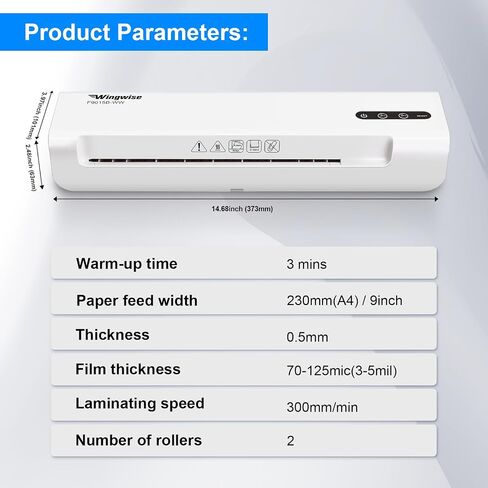 Thermal Laminator Machine 13" Wide, Rapid 1 Min Preheat, Home, Office, School Supplies; for Tabloid (11"x17") & Smaller Pouches, Ivory White in Saudi Arabia