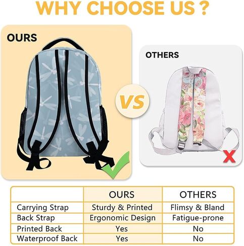 Dragonfly School Backpack for Girls, 16 Inch Backpacks for Women, Cute, Durable, Lightweight, Large Capacity Bookbag for Travel in Saudi Arabia