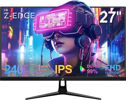 شاشة ألعاب Z-Edge منحنية مقاس 27 بوصة 16:9 2560x1440 165/144 هرتز 1 مللي ثانية شاشة ألعاب LED بدون إطار، UG27Q AMD Freesync Premium Display Port HDMI مكبرات صوت مدمجة in Kuwait
