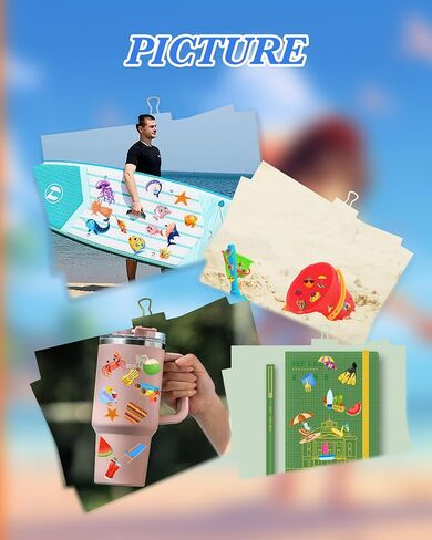 Summer Hawaii Stickers for Water Bottles : 50Pcs Beach Stickers Tropical sticker Vacation Sticker Pack for Laptop, Waterproof Vinyl Aesthetic Stickers for Kids Girl Teens, Phone, Scrapbook, Luggage in Saudi Arabia