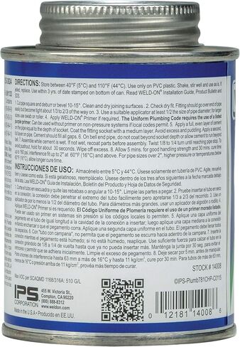 Weld-On 14009 781 أسمنت مذيب للسباكة متوسط ​​القوة وعالي القوة - سريع الإعداد ومنخفض المركبات العضوية المتطايرة، شفاف، 1/4 باينت (4 أونصة سائلة) in Kuwait