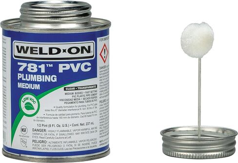 Weld-On 14009 781 أسمنت مذيب للسباكة متوسط ​​القوة وعالي القوة - سريع الإعداد ومنخفض المركبات العضوية المتطايرة، شفاف، 1/4 باينت (4 أونصة سائلة) in Kuwait