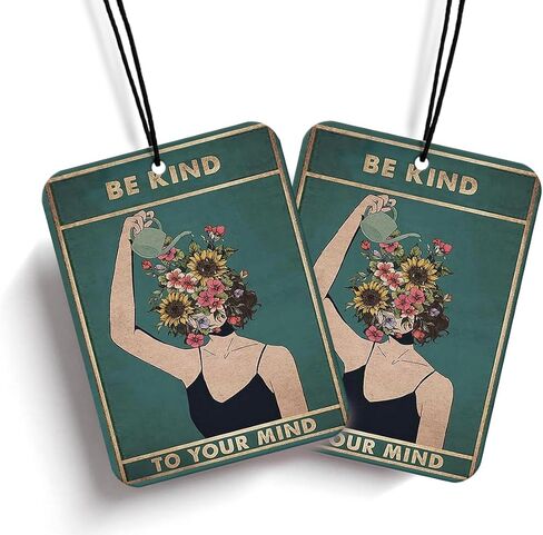 Positive Affirmation Car Freshener 2Pcs,Pink Hanging Interior Accessories Air Freshener,You are Strong Brave,Trendy Pink Air Fresheners Gift for Girls Women Colleagues Lady Boss（Coffee） in Saudi Arabia