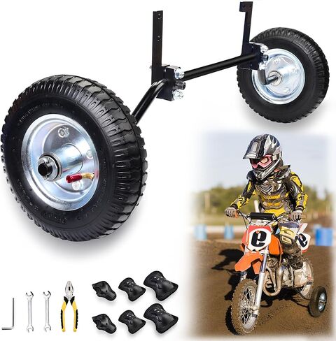 عجلات تدريب الدراجة الترابية 50cc لهوندا CRF50 XR50 Z50 Z50R Razor MX500 MX125 MX400 Yamaha PW50 TTR50 49cc 50cc Razor mx125 عجلات التدريب (وسادات الركبة وأدوات التثبيت) باللون الأسود in Saudi Arabia