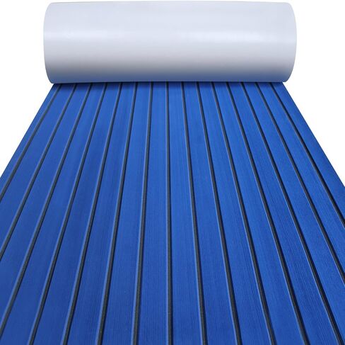 LUBEMIDA EVA Foam Boat Flooring Sheet Marine Faux Teak Decking Carpet for Yacht Floor,94.5"x35.4" Adhesive and Bevelled Edge (Light Brown +Black) in Saudi Arabia