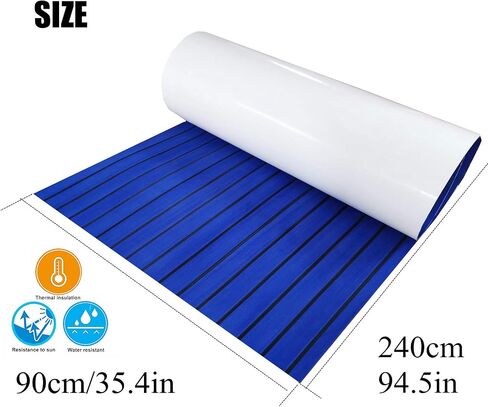 LUBEMIDA EVA Foam Boat Flooring Sheet Marine Faux Teak Decking Carpet for Yacht Floor,94.5"x35.4" Adhesive and Bevelled Edge (Light Brown +Black) in Saudi Arabia