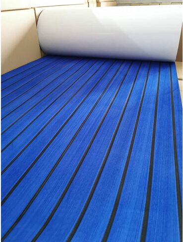 LUBEMIDA EVA Foam Boat Flooring Sheet Marine Faux Teak Decking Carpet for Yacht Floor,94.5"x35.4" Adhesive and Bevelled Edge (Light Brown +Black) in Saudi Arabia