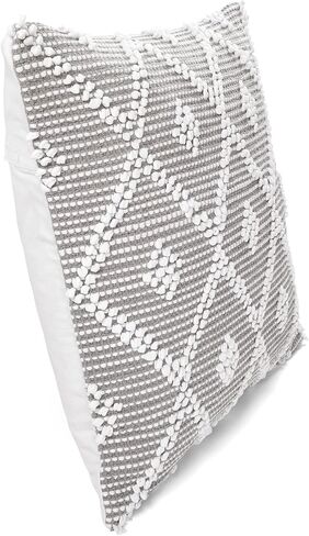 Lush Decor Adelyn Decorative Throw Pillow Cover, 20" W x 20" L, Gray - Square Pillow - Gray Diamond Pillow - Textured Pillows - Hygge Decor - Farmhouse Throw Pillows For Bed, Couch, Or Chair in Kuwait