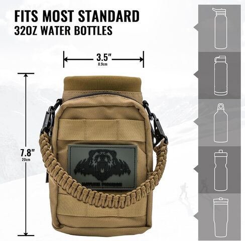 NATURE PIONEOR 64 oz Tactical Water Bottle Pouch, Multi-Function Tactical Water Bottle Bag with Adjustable Shoulder Strap, Molle Water Bottle Holder in Saudi Arabia