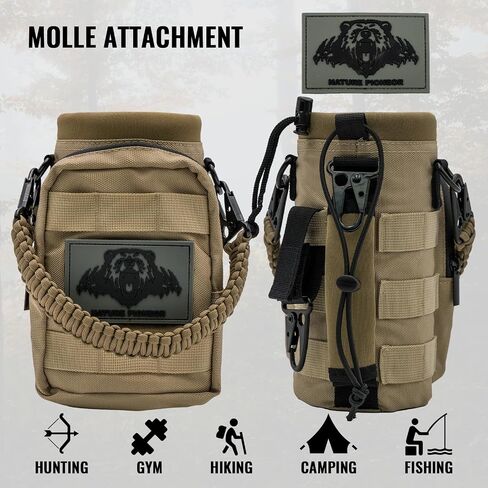 NATURE PIONEOR 64 oz Tactical Water Bottle Pouch, Multi-Function Tactical Water Bottle Bag with Adjustable Shoulder Strap, Molle Water Bottle Holder in Saudi Arabia
