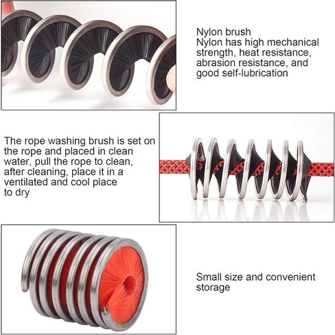 Rope Washing Brush, High Accuracy Portable Small Convenient Lightweight Rope Brush for Mountaineering in Saudi Arabia