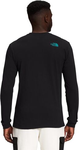 THE NORTH FACE Men's Long Sleeve Geo NSE Tee, TNF Black/Harbor Blue, Medium in Saudi Arabia