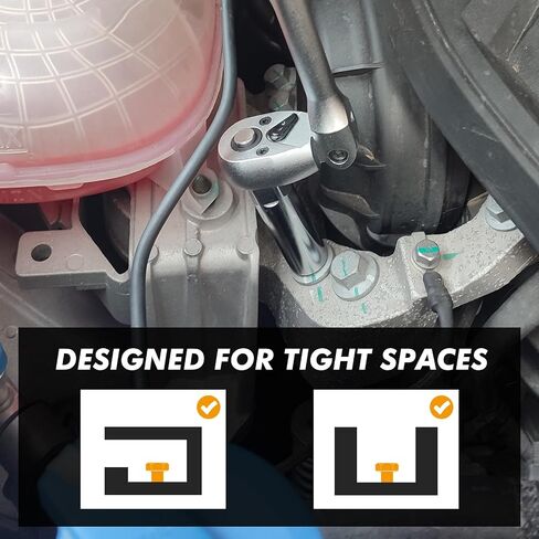 Dual 3/8 and 1/4 Drive Flex Head Ratchet, 72-Tooth 3/8 Ratchet Flex-Head Wrench with Quick-release and Reversible Switch (3/8 and 1/4 Flex-Head) in Saudi Arabia