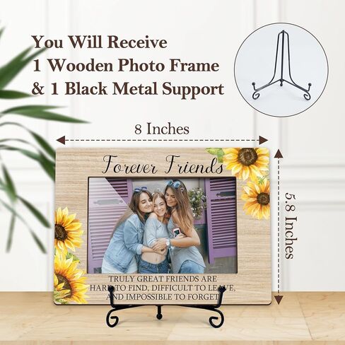 ISOVF Forever Friends Picture Frame, Gifts For Friend, Long Distance Friendship Photo Frame, Sunflower Gifts, Birthday Gifts, 4x6 Picture Frame for Desk Display-A07 in Saudi Arabia