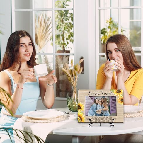 ISOVF Forever Friends Picture Frame, Gifts For Friend, Long Distance Friendship Photo Frame, Sunflower Gifts, Birthday Gifts, 4x6 Picture Frame for Desk Display-A07 in Saudi Arabia