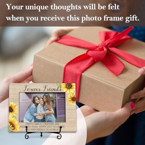 ISOVF Forever Friends Picture Frame, Gifts For Friend, Long Distance Friendship Photo Frame, Sunflower Gifts, Birthday Gifts, 4x6 Picture Frame for Desk Display-A07 in Saudi Arabia