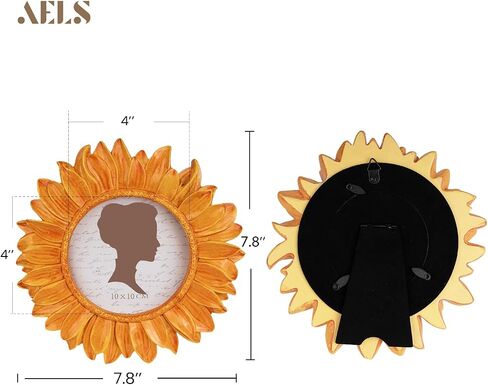AELS 4x4 Inch Vintage Picture Frame, Elegant Antique Photo Frames with Glass Front, Photo Display, Tabletop Wall Hanging, Gift Ideas, Sunflower in Saudi Arabia