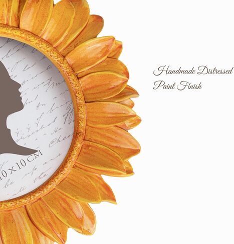 AELS 4x4 Inch Vintage Picture Frame, Elegant Antique Photo Frames with Glass Front, Photo Display, Tabletop Wall Hanging, Gift Ideas, Sunflower in Saudi Arabia