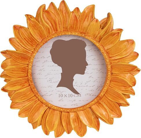AELS 4x4 Inch Vintage Picture Frame, Elegant Antique Photo Frames with Glass Front, Photo Display, Tabletop Wall Hanging, Gift Ideas, Sunflower in Saudi Arabia