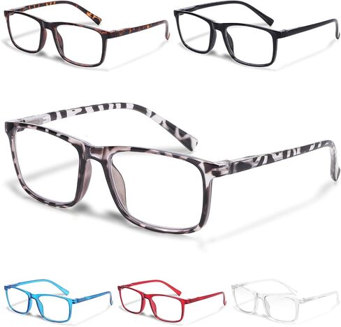 6 Pack Reading Glasses for Men Women, Blue Light Blocking Spring Hinge Computer Readers Anti Glare UV Eyeglasses in Kuwait