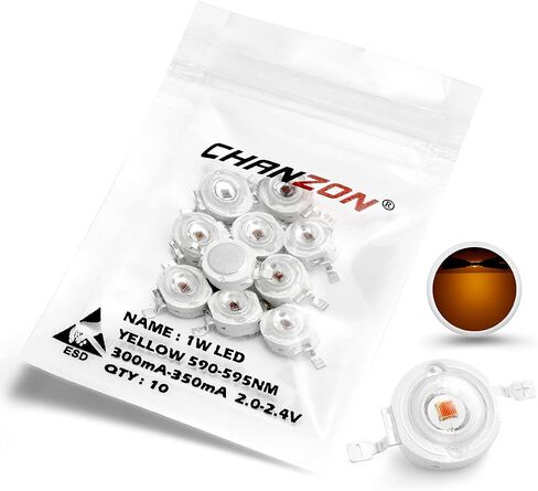 CHANZON 10 قطع عالية الطاقة LED رقاقة 1W أبيض 6000K - 6500K (300mA - 350mA / DC 3V - 3.4V / 1 Watt) كثافة فائقة السطوع SMD COB مكونات باعث الضوء ديود 1 وات لمبة مصباح إضاءة ذاتية الصنع in Saudi Arabia