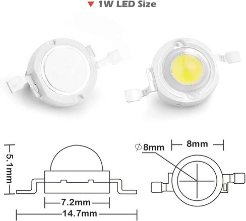 CHANZON 10 قطع عالية الطاقة LED رقاقة 1W أبيض 6000K - 6500K (300mA - 350mA / DC 3V - 3.4V / 1 Watt) كثافة فائقة السطوع SMD COB مكونات باعث الضوء ديود 1 وات لمبة مصباح إضاءة ذاتية الصنع in Saudi Arabia