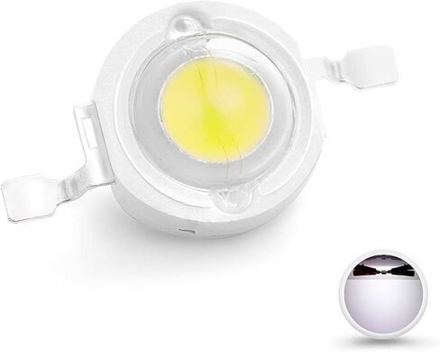 CHANZON 10 قطع عالية الطاقة LED رقاقة 1W أبيض 6000K - 6500K (300mA - 350mA / DC 3V - 3.4V / 1 Watt) كثافة فائقة السطوع SMD COB مكونات باعث الضوء ديود 1 وات لمبة مصباح إضاءة ذاتية الصنع in Saudi Arabia